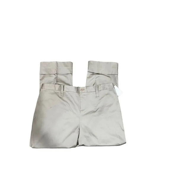 Womens Motherhood Maternity Khaki Cropped Pants Sz XL Elastic Waist work attire - Picture 1 of 6